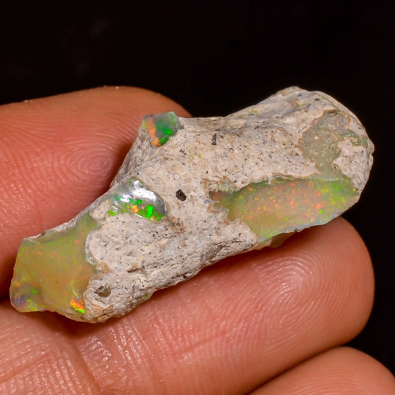 (13X28X09 MM SIZE) 12.50 Carat. NATURAL ETHIOPIAN OPAL ROUGH LOOSE GEMSTONE D_42 gallery