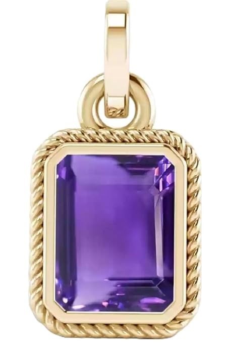 13.00 Ratti 12.00 Carat Quality Natural Katela Amethyst Gold Plated Pendant 5PG