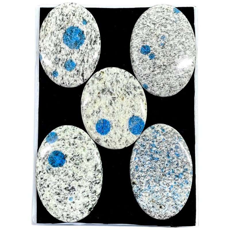 5 Pcs Natural K2 Jasper 46-53mm Loose Ink Splash Pattern Cabochon Gemstones Lot gallery