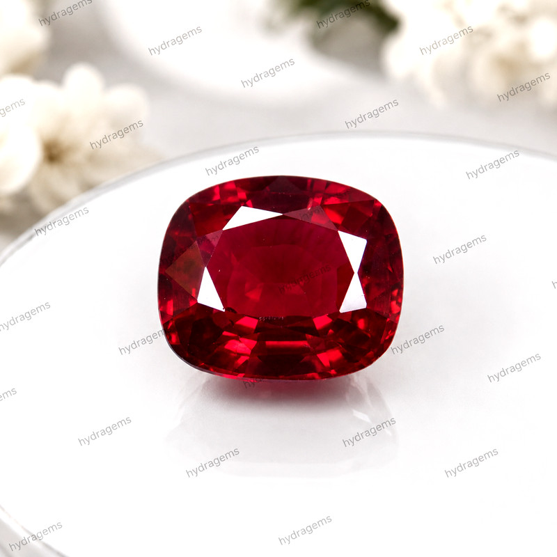 Certified 10.75 Ct Mozambique Blood Dark Red Ruby Cushion Natural Loose Gemstone