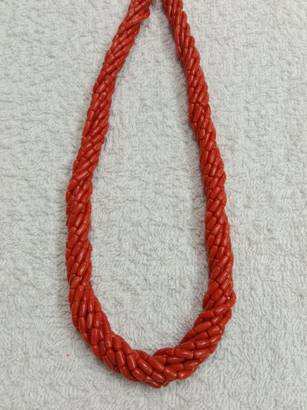 16"INCHES 100%!! Natural Italian Coral....Micro Smooth Drum Beads...AAA quality. gallery