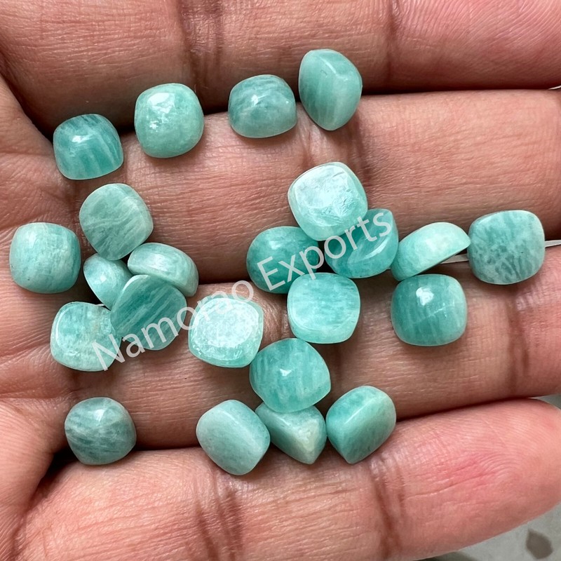 Natural Amazonite Cushion 8x8 mm to 20x20 mm Cabochon Loose Gemstone Lot gallery