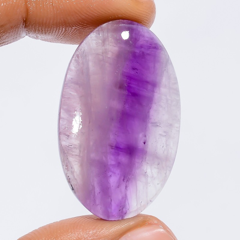 100% Natural Trapiche Amethyst Oval Cabochon Gemstone 44.5 Ct. 35X21X6 mm A-5968