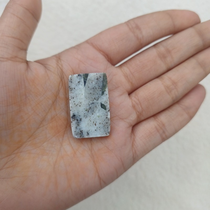 Natural Kiwi Jasper Rectangle Cabochon 28.5x17x5mm Approx 29.30Cts AMJ698 gallery