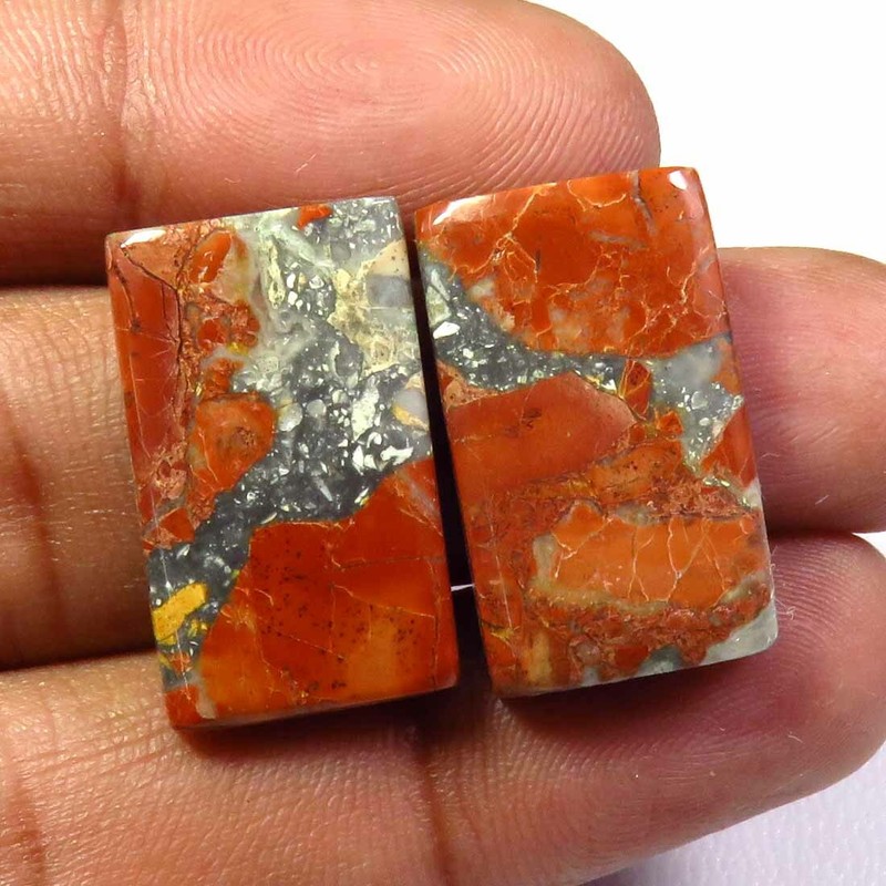 Natural Maligano Jasper Cabochon 26-63Cts Pair Mix Shape Loose Gemstone DIY MG-C