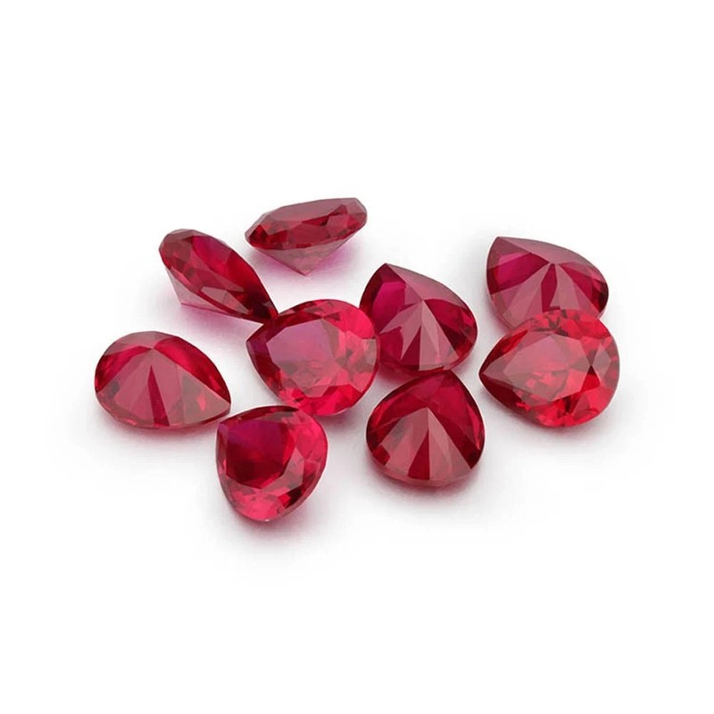 Natural Mozambique Blood Red Ruby Loose Pear Gemstone Cut 30 Pieces