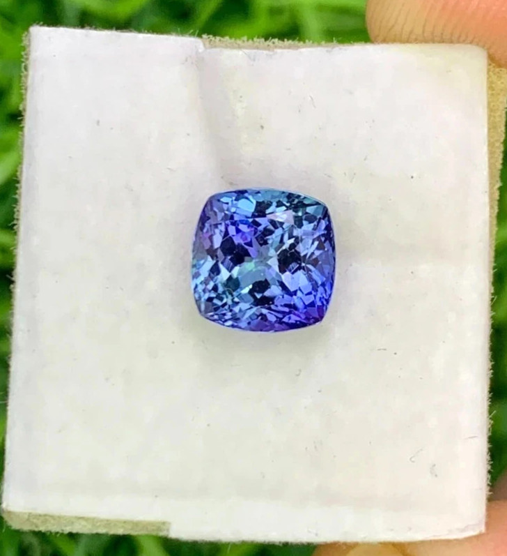 10 Ct Extremely Rare Natural Blue Tanzanite Cushion Certified LT Loose Gemstone