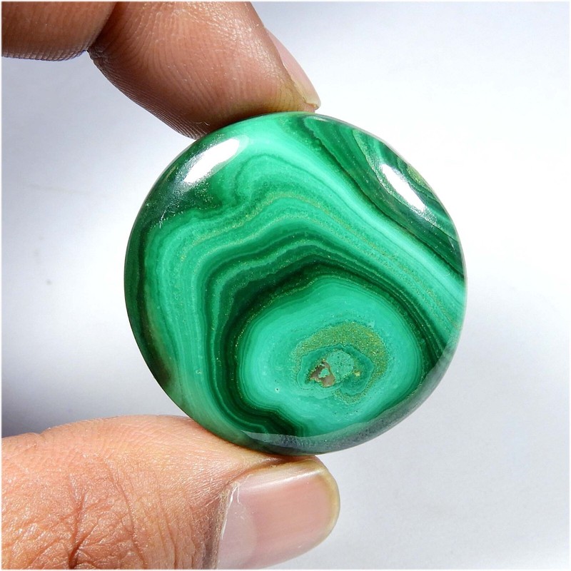 Green Malachite Cabochon Round Shape Loose Natural Gemstone 80 Cts #9334