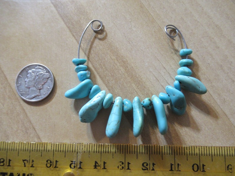 7 SM KINGMAN TURQUOISE PENDANTS 13 to 17mm & 12 SM NUGGETS 4 to 7mm 35tcw #830