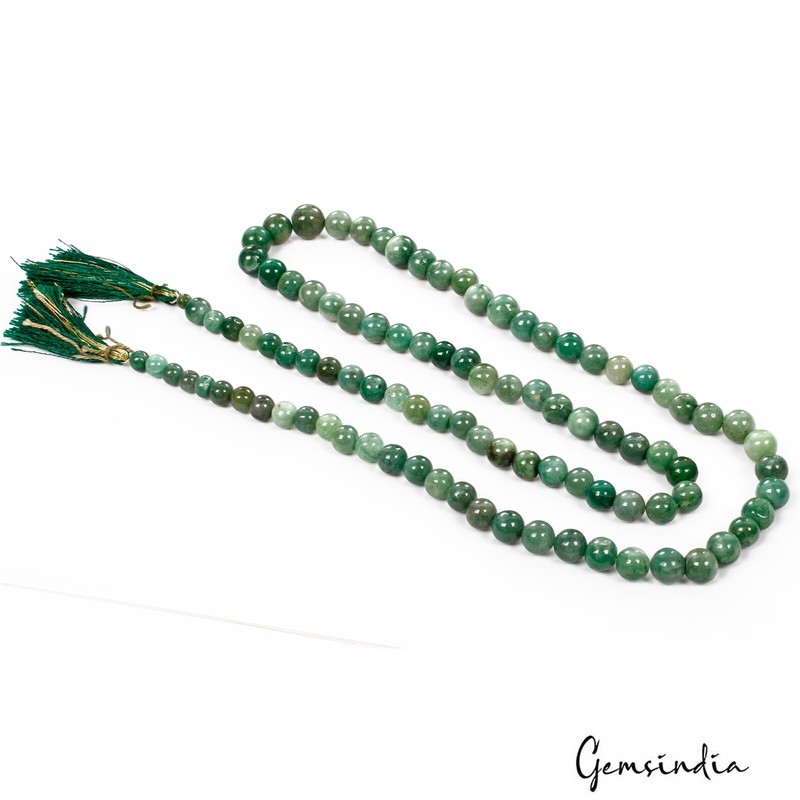 350 Cts/95 Pcs Natural Brazilian Green Emerald Round Cab Drilled Bead Strand 28″
