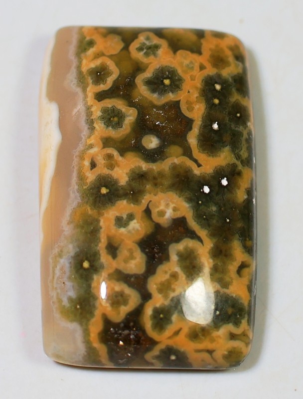 29 CT 6X16X26 mm NATURAL ORBICULAR OCEAN JASPER FANCY CABOCHON GEMSTONE CQ-413