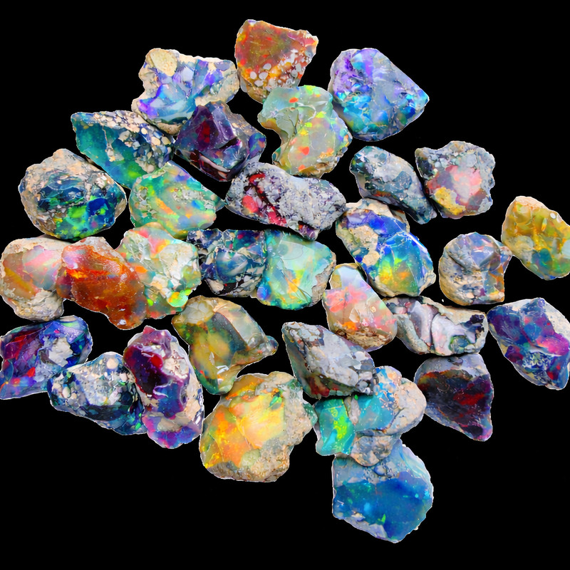 opal rough lot, Natural black dry raw opal cut grade 10 cts lot loose gemstone gallery