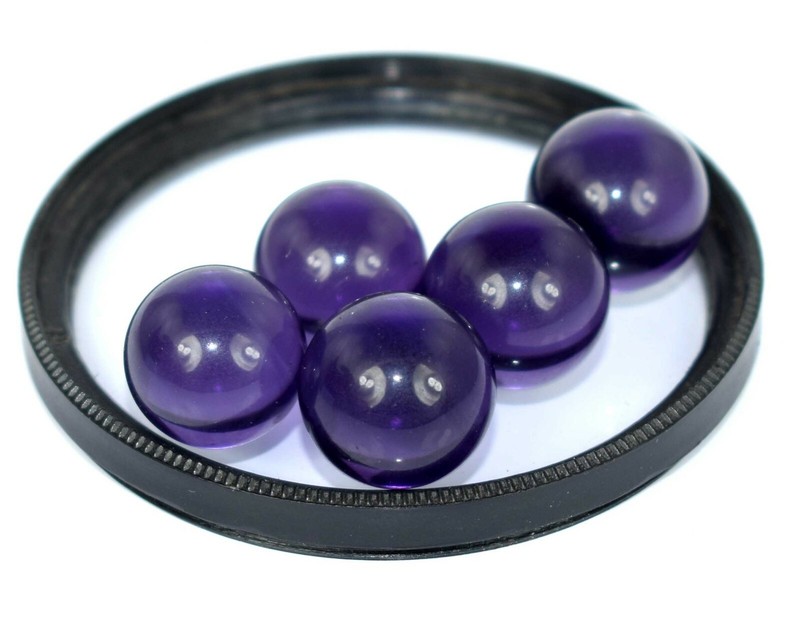 Round Shape Violet Amethyst 80 Ct.+/5 Pcs Gemstone Ball Lot Festive Discount