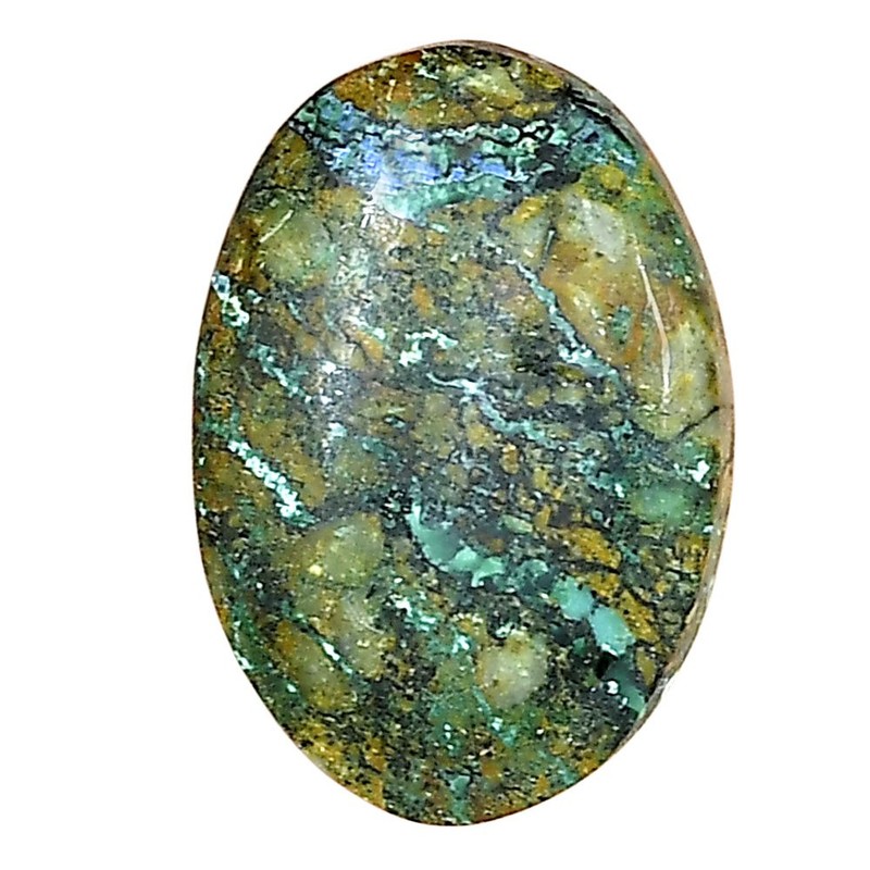 Natural Azurite Chrysocolla 23.73×16.5×5 mm Oval Polished Gemstone LS02428-37