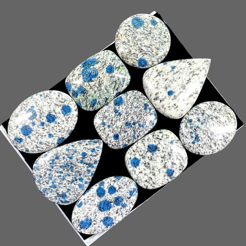 9 Pcs Natural K2 Jasper 34-48mm Loose Ink Splash Pattern Cabochon Gemstones Lot gallery