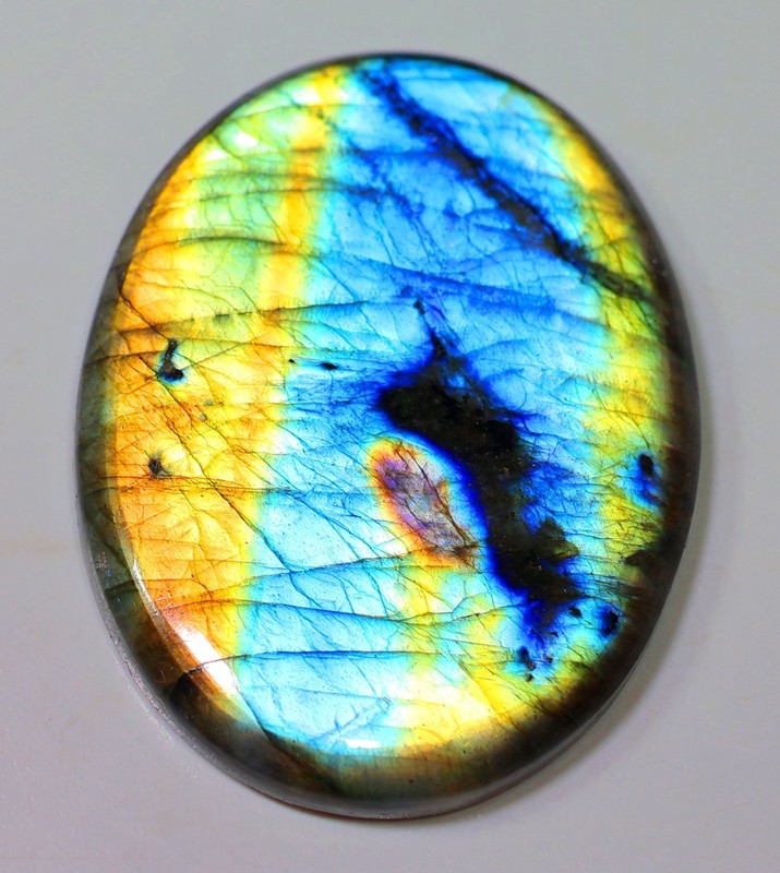104 Ct 7X34X50 mm Natural Multi Fire Labradorite Oval Cabochon Gemstone RO-69