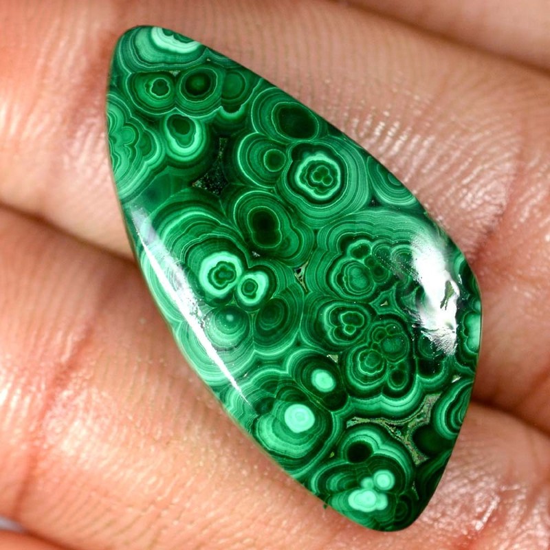 30.30 Cts 100% Natural Leaflet Designer Malachite Cabochon 16x32x4mm Gems YD53