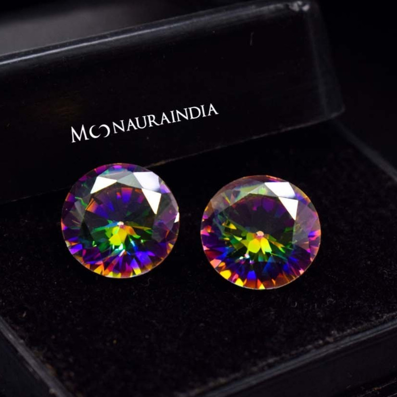Natural Alexandrite Gemstone Rare Round cut 6mm Gemstone pair for jewelry
