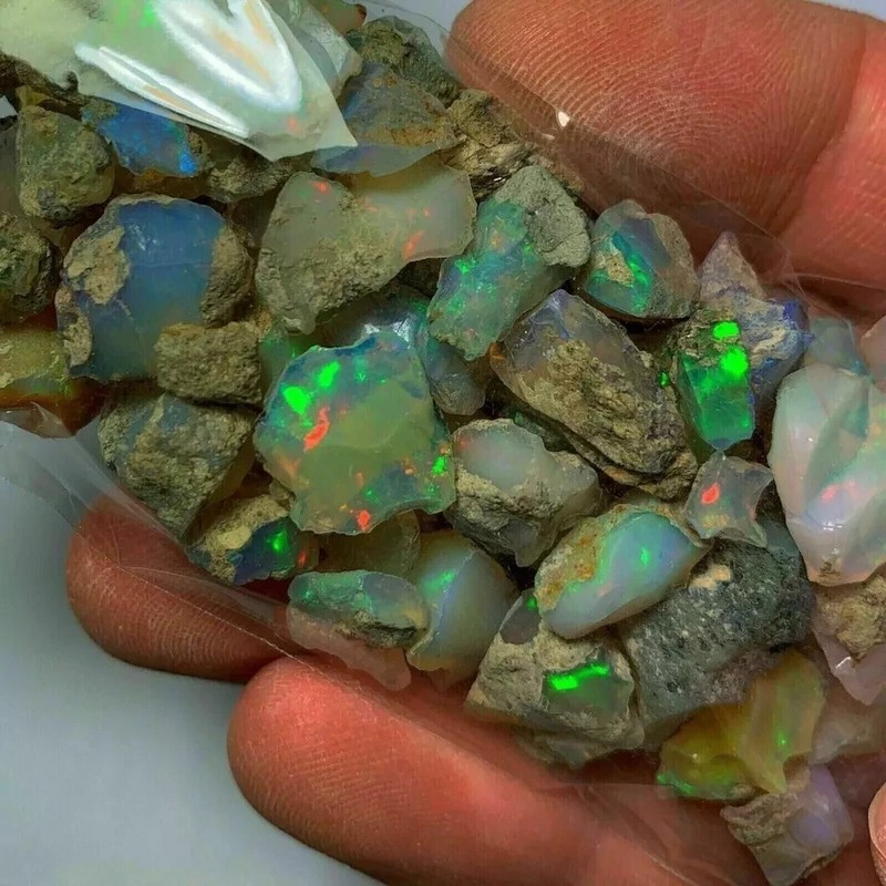 50 Cts Dry Opal Rough Lot AAA Ethiopian Welo Opal Raw Specimen Gemstone 10-18 mm