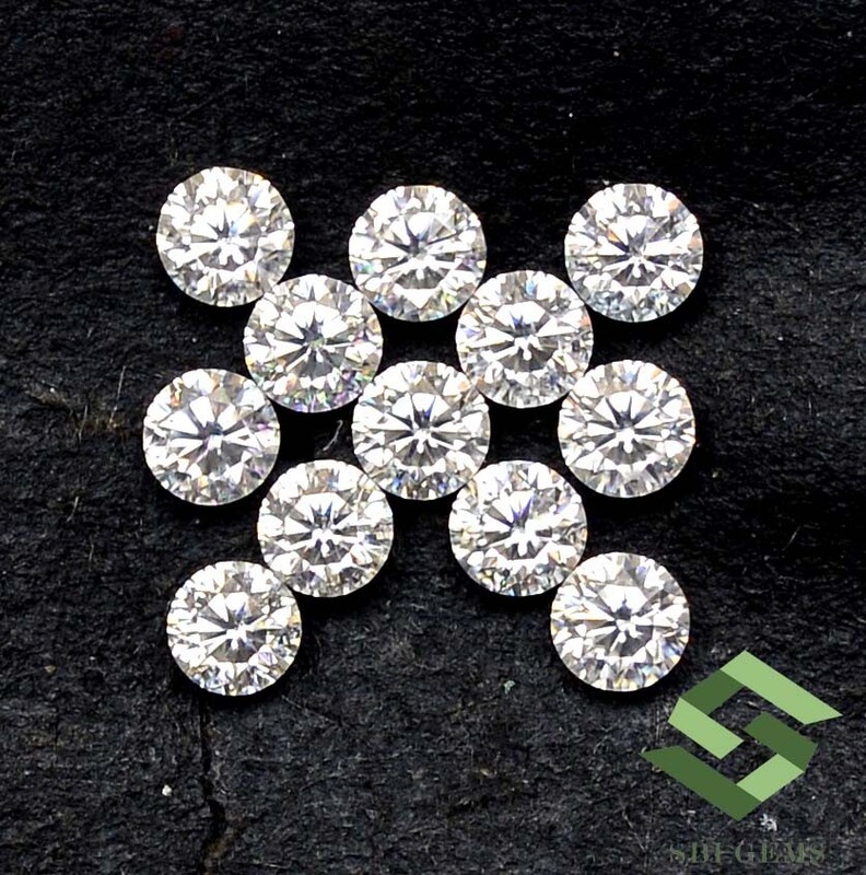Gorgeous White Moissanite Round Cut 2 mm To 3 mm Lot 50 Pcs Loose Gemstones