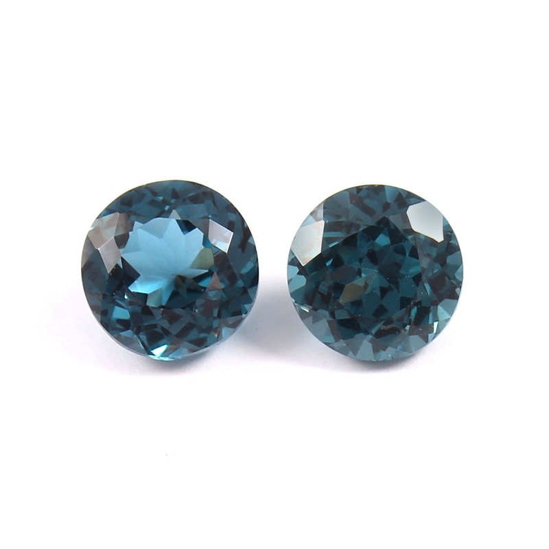 Natural Indicolite Blue Green Tourmaline Loose Round Gemstone Cut Pair 8×8 MM
