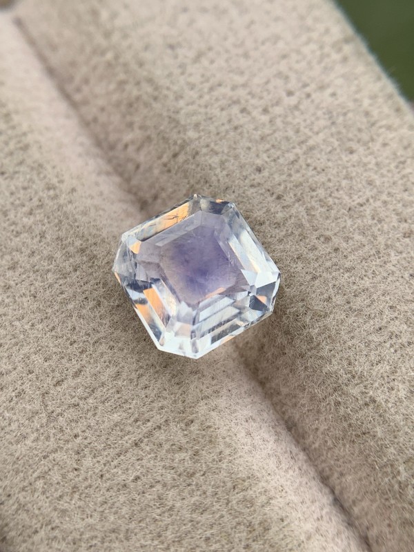 Rainbow Moonstone 2.38 Ct Octagon Cut 8.8mm Loose Gemstone Madagascar Natural