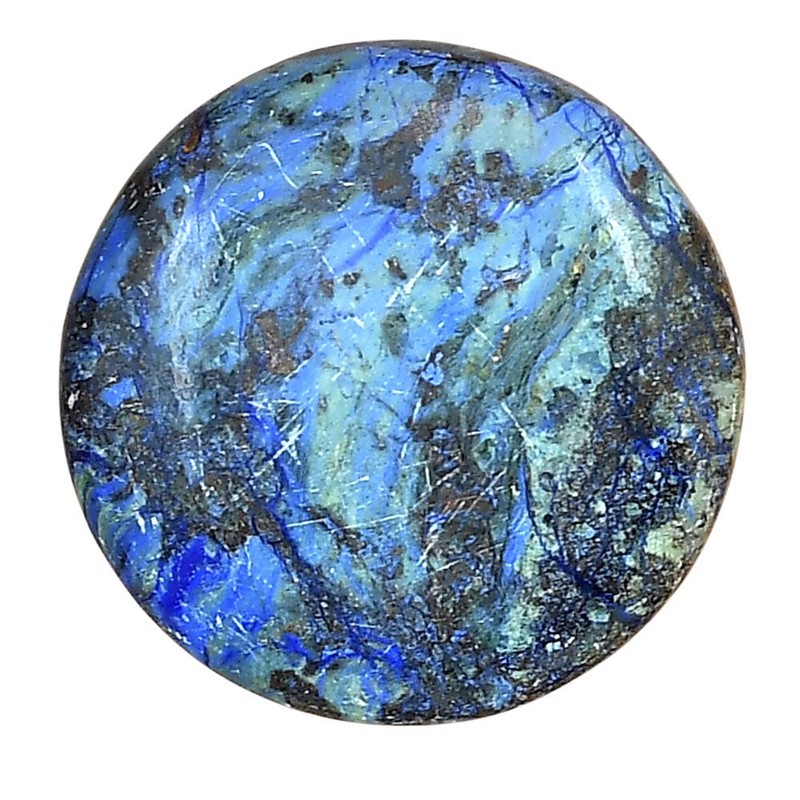 Natural Azurite 26x26x6 mm Round Shape Polished Loose Gemstone LS03146-52
