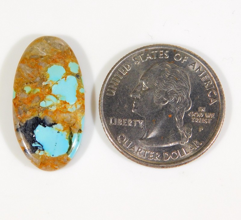 11 CT Natural Number Eight Turquoise Oval Cabochon Pendant Gemstone DL=91