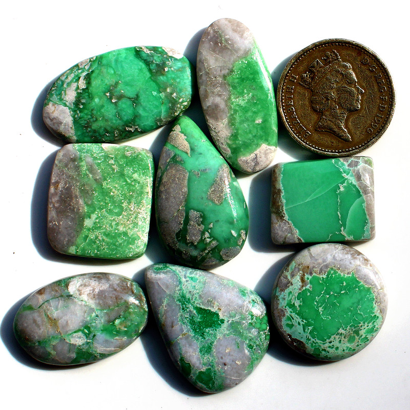 8 Pcs Natural Calypso Variscite Top Grade 19mm-30mm Cabochon Loose Gemstones Lot