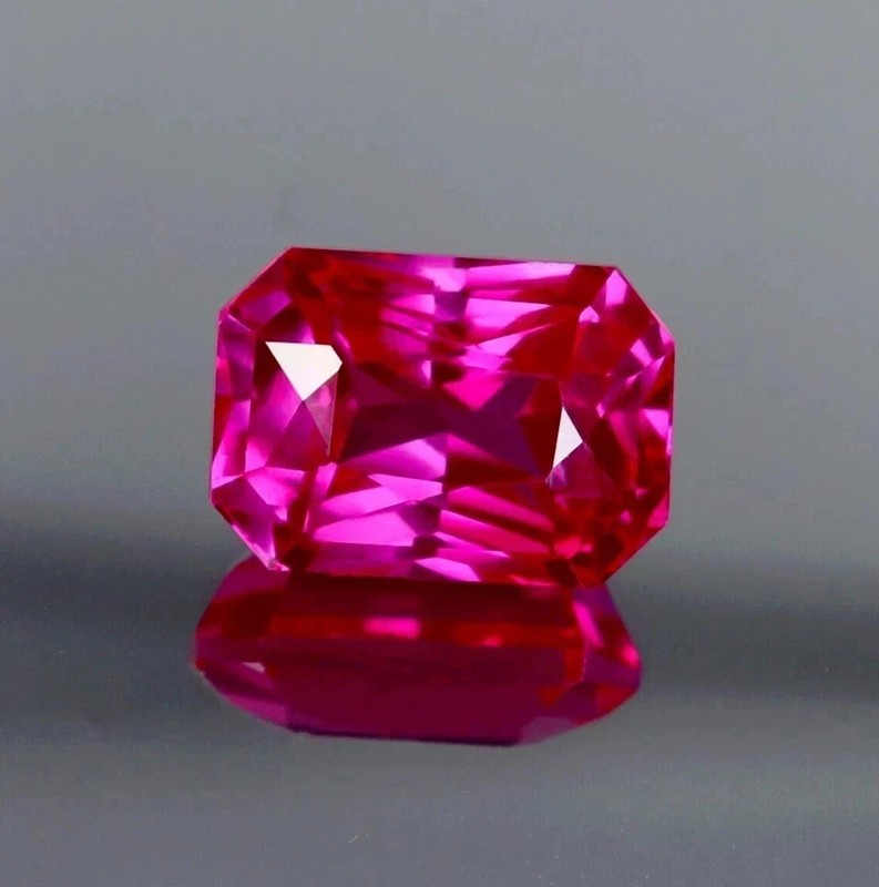 Flawless Natural 11 Ct Emerald Cut EGL Certified Pink Sapphire Loose Gemstone gallery
