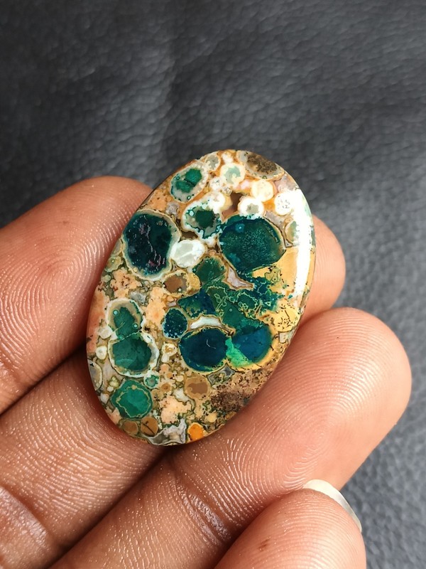 34 Cts. Natural Turquoise Cobra jasper, Turquoise color Cabochon Loose Gemstone. gallery