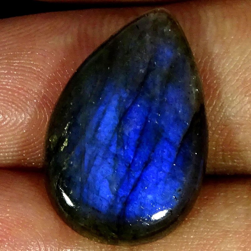 14.20Cts 100% Natural Blue Labradorite Pear Cabochon Gemstone 16X24X4MM