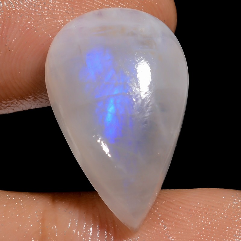 100% Natural Rainbow Moonstone Pear Cabochon Gemstone 13.5 Ct 22X14X6 mm X-25657
