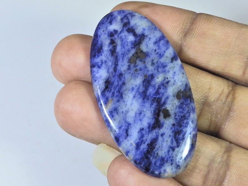 58Cts. Natural Blue Sodalite Oval Cabochon Loose Gemstone 27X52X04 MM gallery