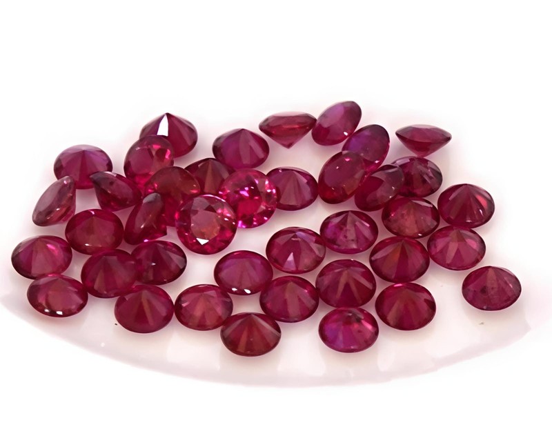 100 pcs Lot Certified Lab Grown Blood Red Ruby 5 MM Round VVS1 Clarity gemstone