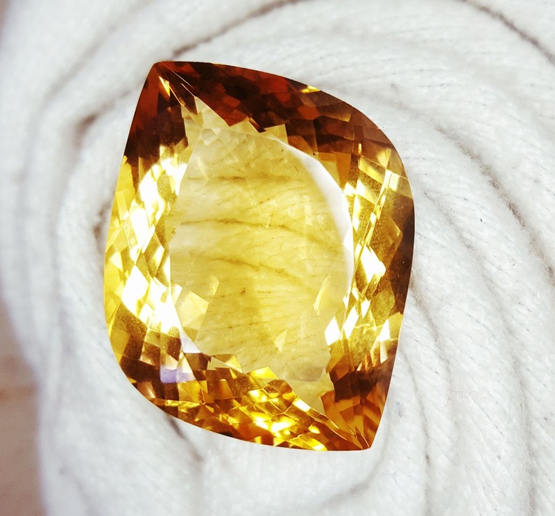 Loose Gemstone Natural Yellow Citrine 55 Ct Certified Untreated Fancy Cut M75