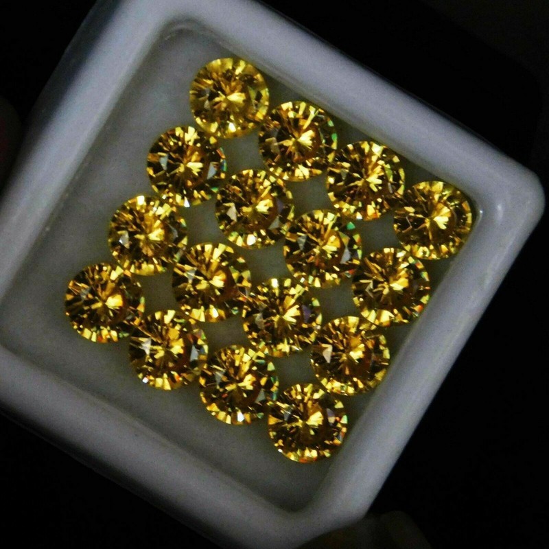 24 Pcs Natural yellow Sapphire CERTIFIED Round Cut 5×5 mm Lot Loose Gemstone