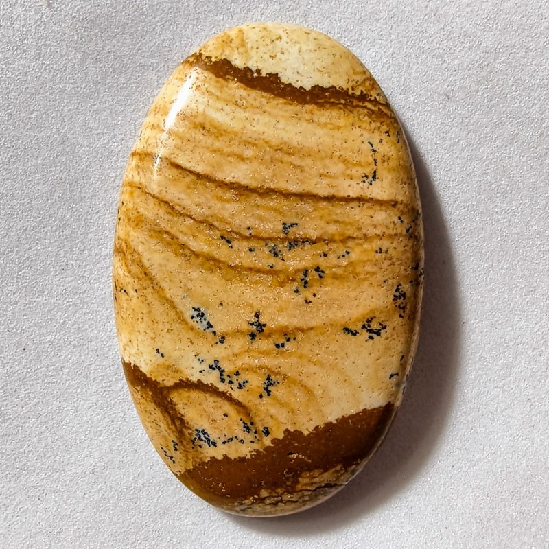 61 Cts Natural Picture Jasper Cabochon Gemstone 44.3×27.9×6.3 MM