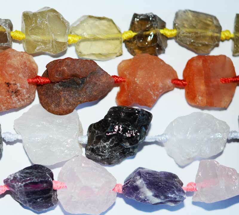 Graduated Rough Baroque 20-25MM Natural Mixed Gemstone Nugget Beads