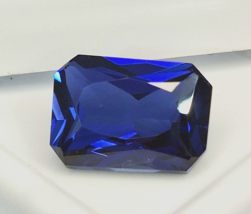 Blue Sapphire Emerald Cut 8-10 Ct Superb Natural Certified Loose Gemstone SP449