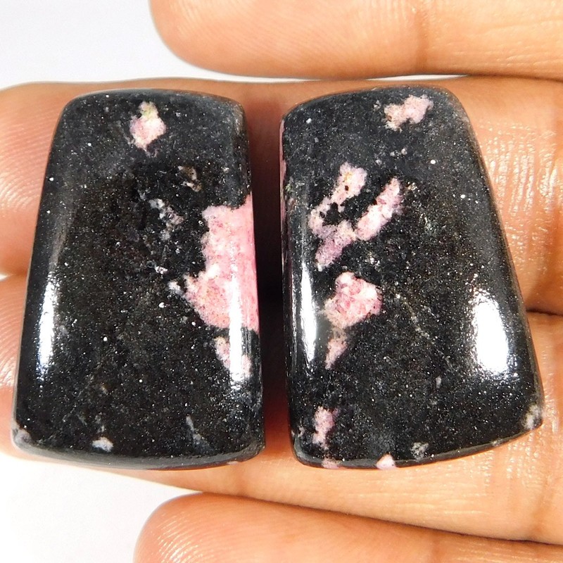 100%Natural Unique RHODONITE Pair Fancy Cabochon Loose Gemstone 72.30Cts.