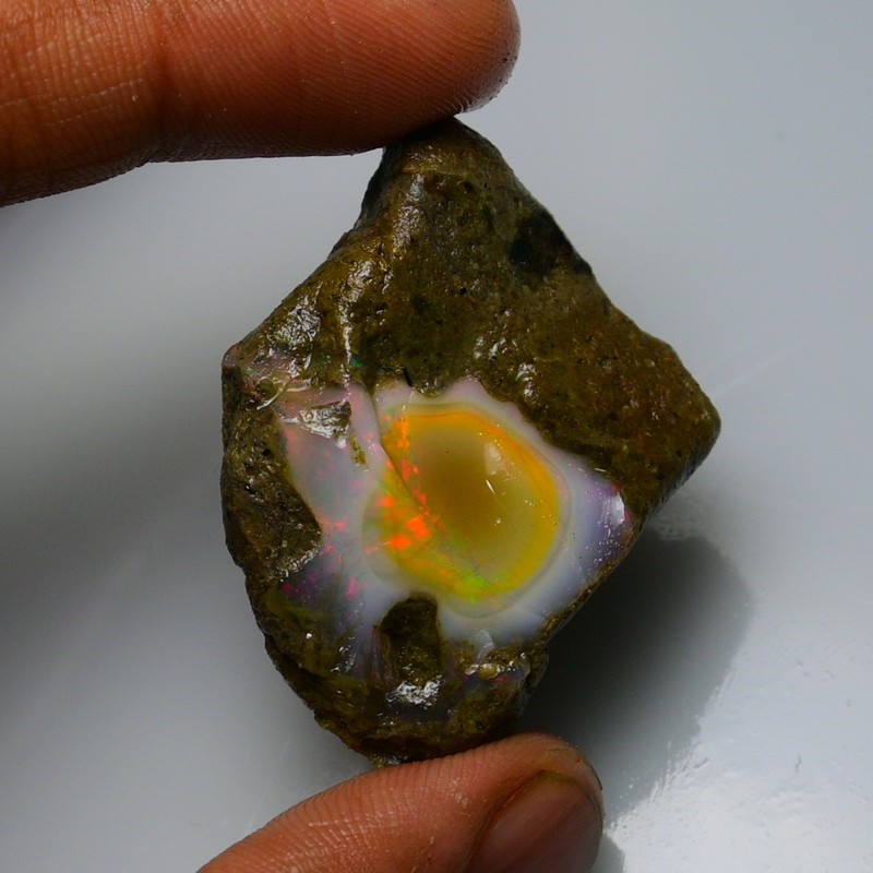 Ethiopian Oil Opal Specimen 64.60 cts Natural Rough Gemstone - Fire Opal Roug gallery