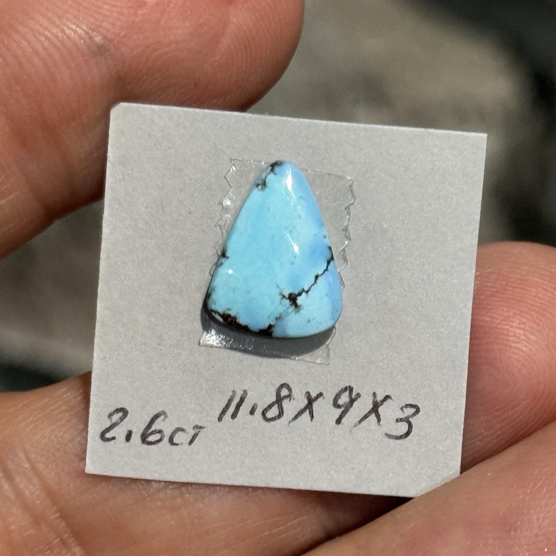 2.6ct 11.8x9x3mm Beautiful Golden Hill Lavender Turquoise Ring Size Cabochon Gem gallery