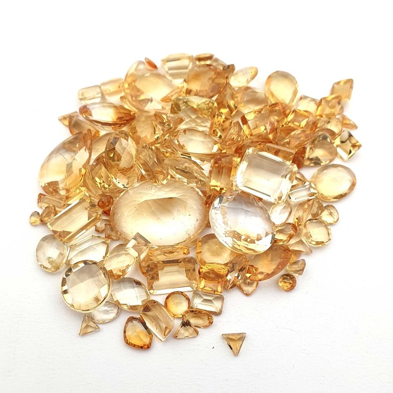 Natural Citrine Mix Cut 30 CT Lot 3-15 MM 34 Pcs Approx