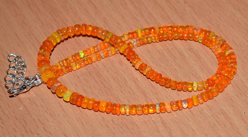 16"Natural ethiopian Opal Welo Fire Opal Gemstone Beads Necklace Black Friday N gallery