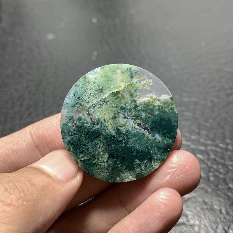Moss Agate Cabochon 34x34x 7mm High Quality 59 ct gallery