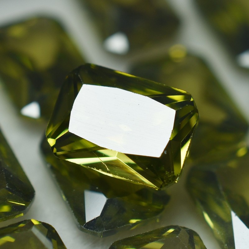 Green Sapphire 15 Pcs Natural Emerald Cut Loose Gemstone 7x5mm Lot CERTIFIED gallery