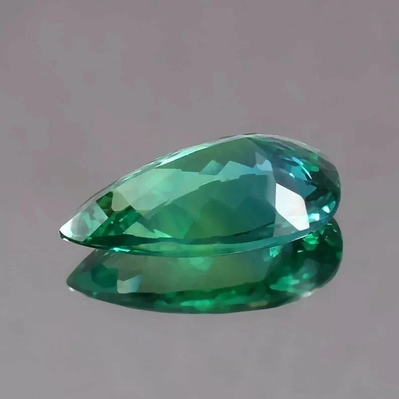 Natural Flawless Blue Green Sapphire 52 Ct Pear Cut Loose Certified Gemstone gallery
