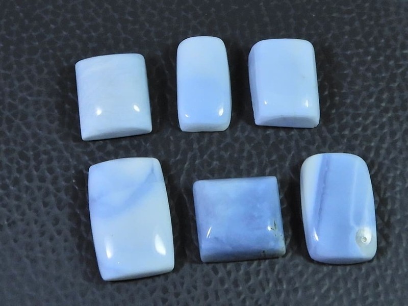 50Cts. Natural Blue Opal Octagon Cabochon Loose Gemstone 06Pcs Lot