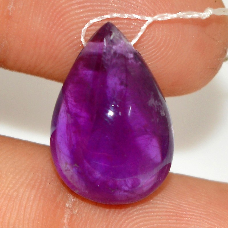 18 Cts Natural Purple Amethyst Cabochon Side Drill Loose Gemstone 20x12mm #L22